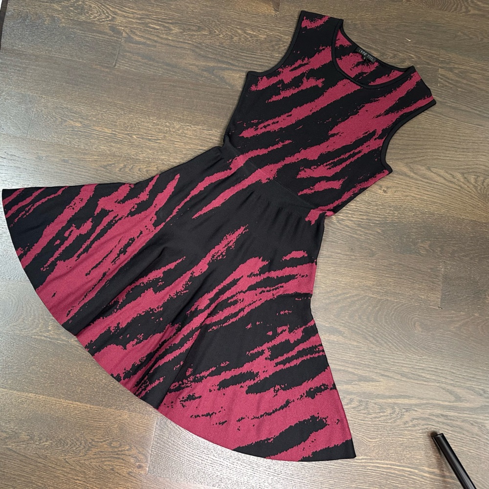 Ohne Titel Burgundy‎ Black Fit and Flare Knit  Dress ~ S
